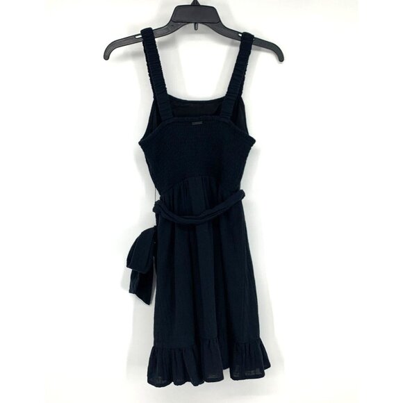 Billabong Sincerely Jules Dress Black Tie Waist Ruffle Mini - Picture 10 of 12